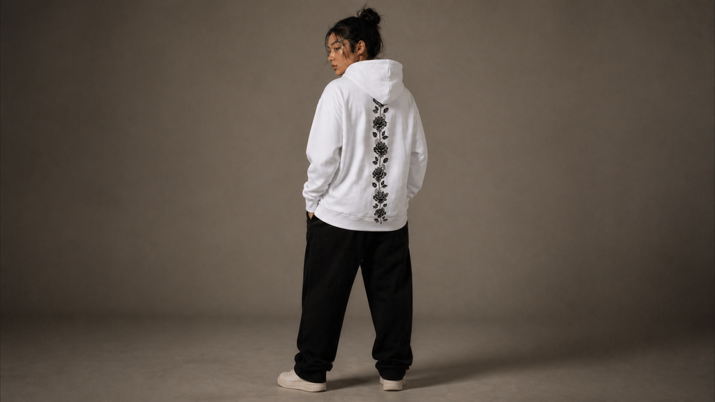 UNYTI BLVCK ROSE Hoodie Blanc
