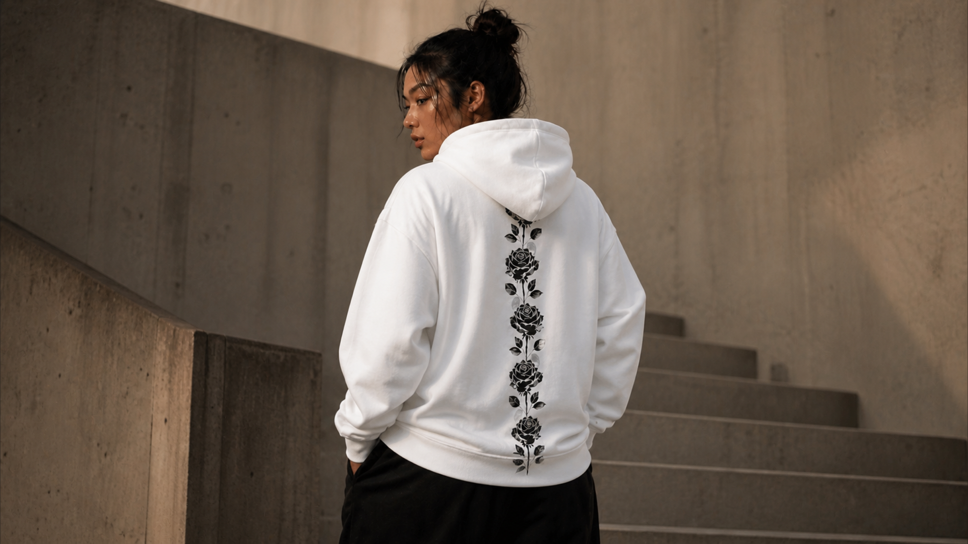 UNYTI BLVCK ROSE Hoodie Blanc