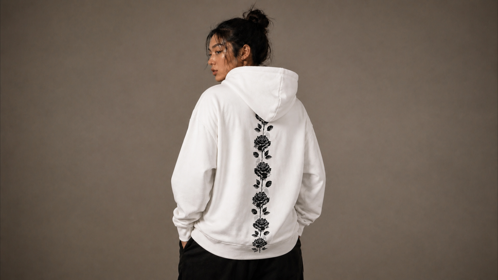 UNYTI BLVCK ROSE Hoodie Blanc