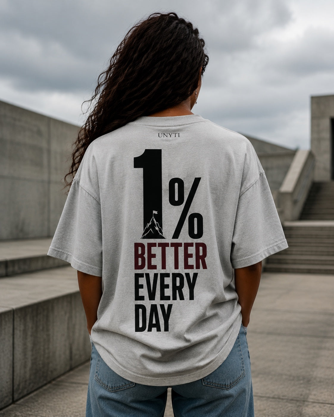UNYTEEBOARD 1% Better Gris — t-shirt gris