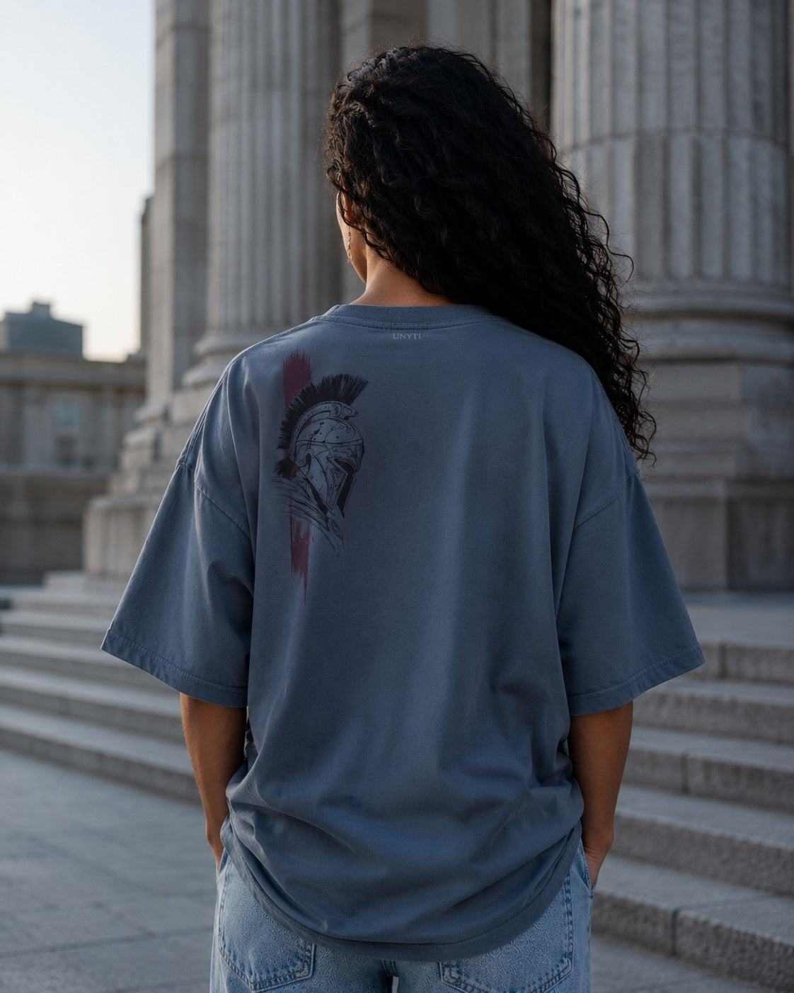 UNYTEEBOARD Spartan Bleu gris — t-shirt bleu gris