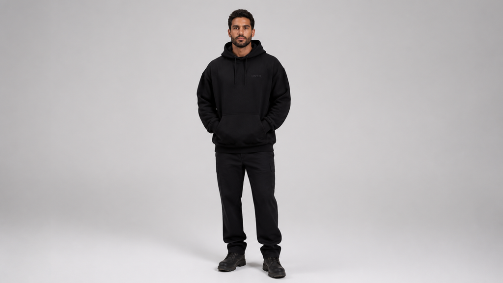 UNYTI WORKER — Hoodie oversize noir