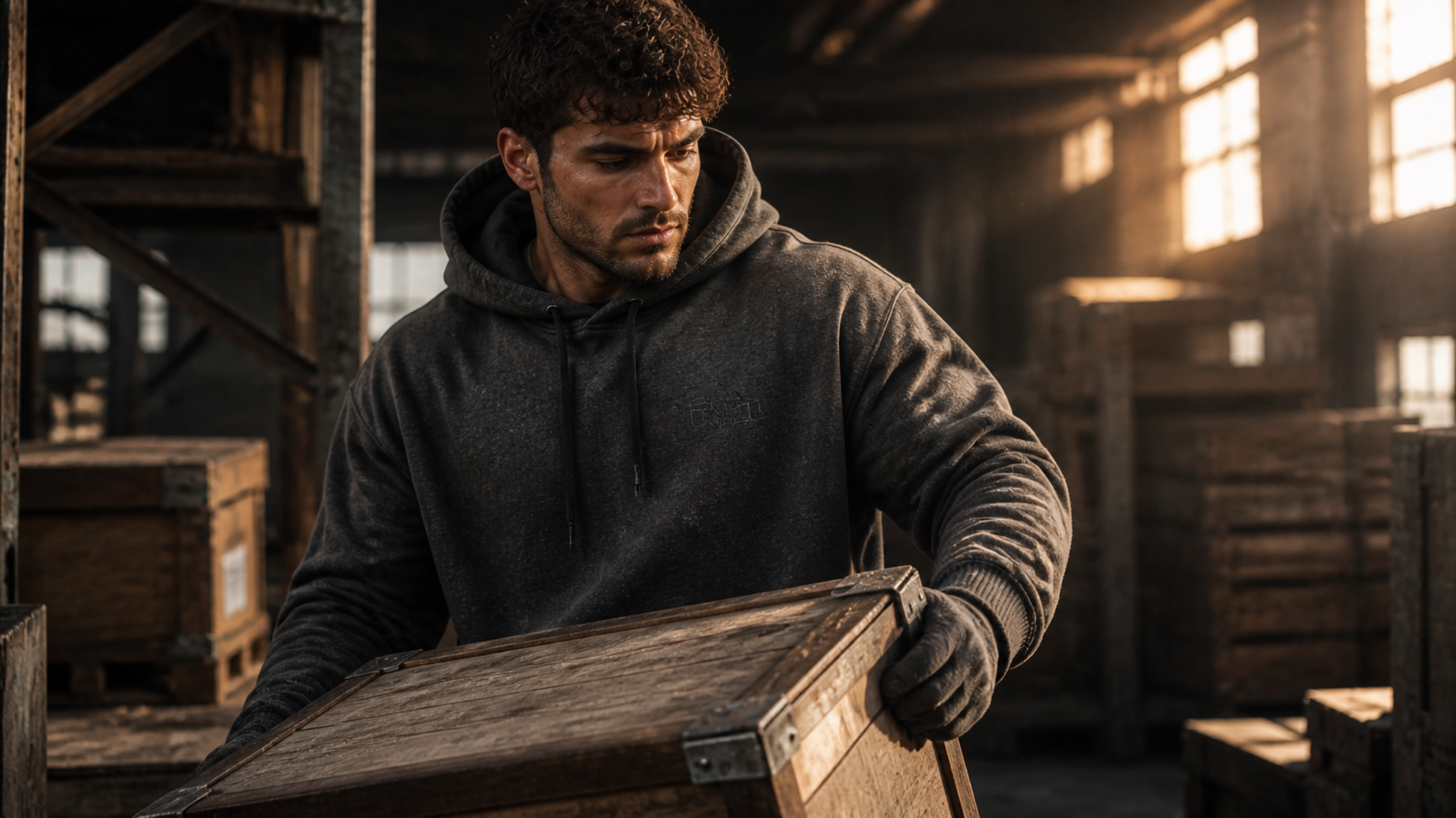 UNYTI WORKER — Hoodie oversize noir