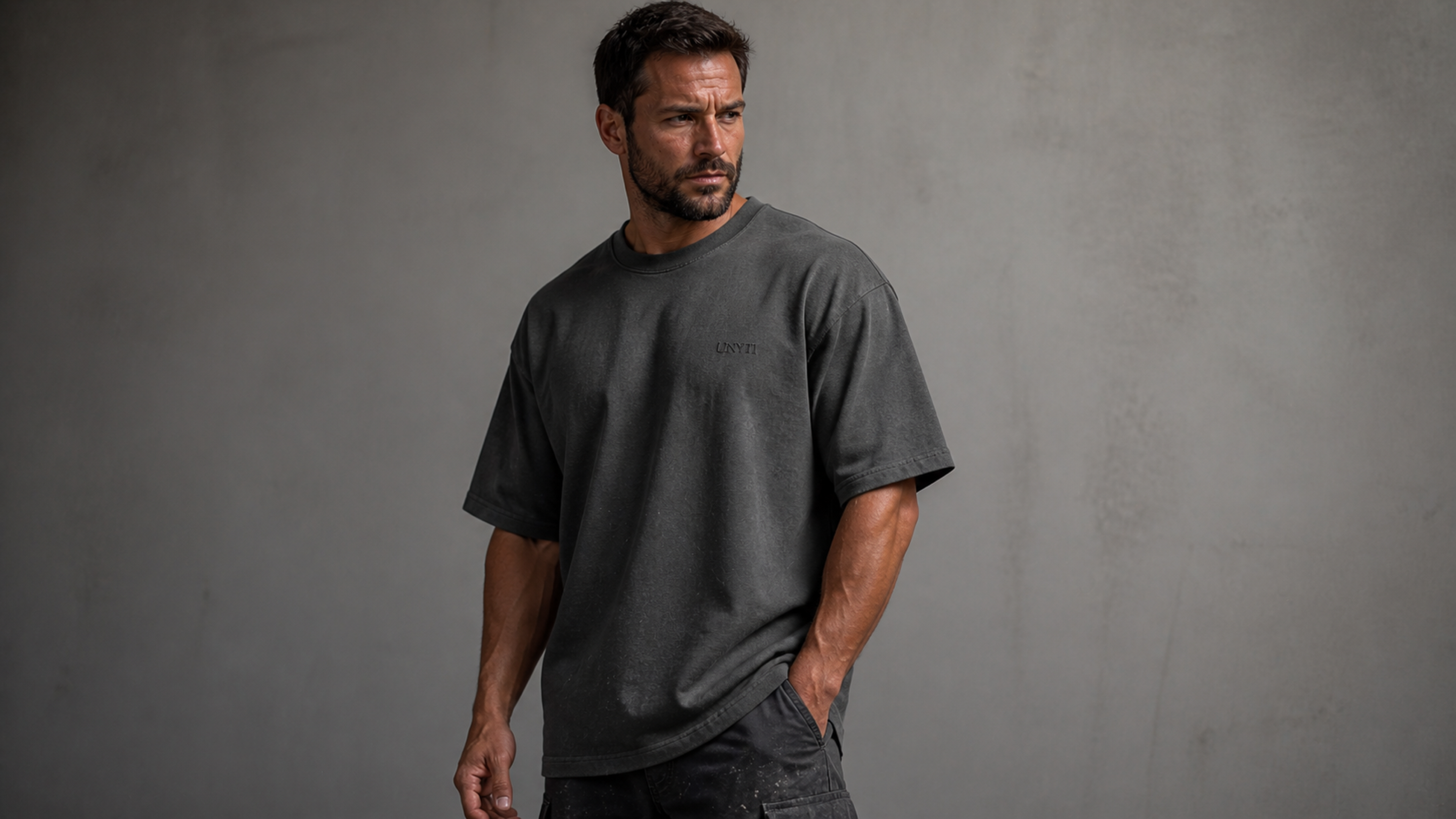 UNYTI WORKER — T-shirt oversize gris
