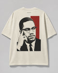 UNYTEEBOARD Malcolm X Portrait Blanc — t-shirt blanc