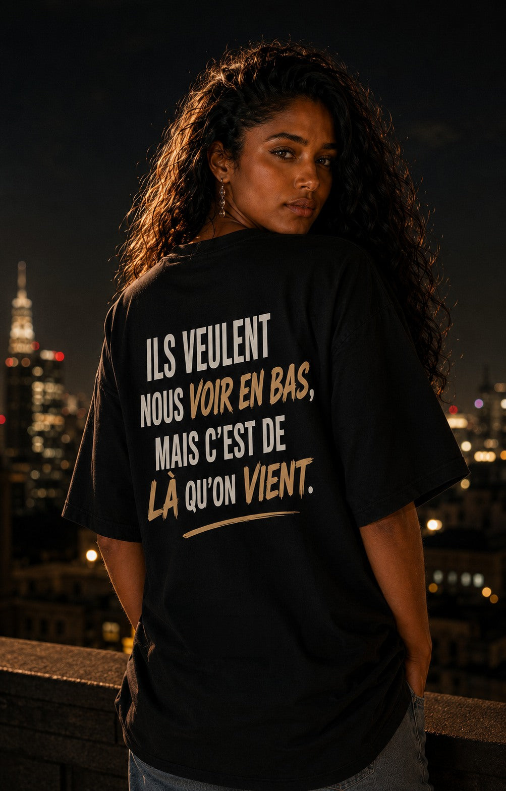 UNYTEEBOARD Ils Veulent Nous Voir En Bas Noir — t-shirt noir