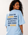 UNYTEEBOARD Utilise Ton Sourire Bleu ciel — t-shirt bleu ciel