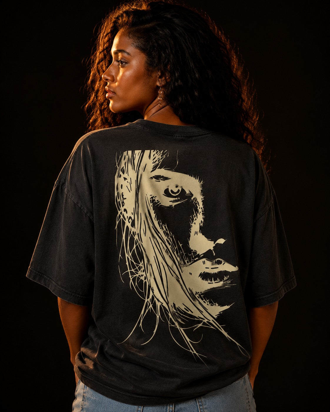 UNYTEEBOARD Visage Graphique Noir — t-shirt noir