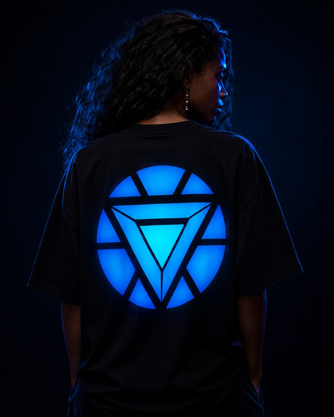 UNYTEEBOARD Réacteur Bleu Noir — t-shirt noir
