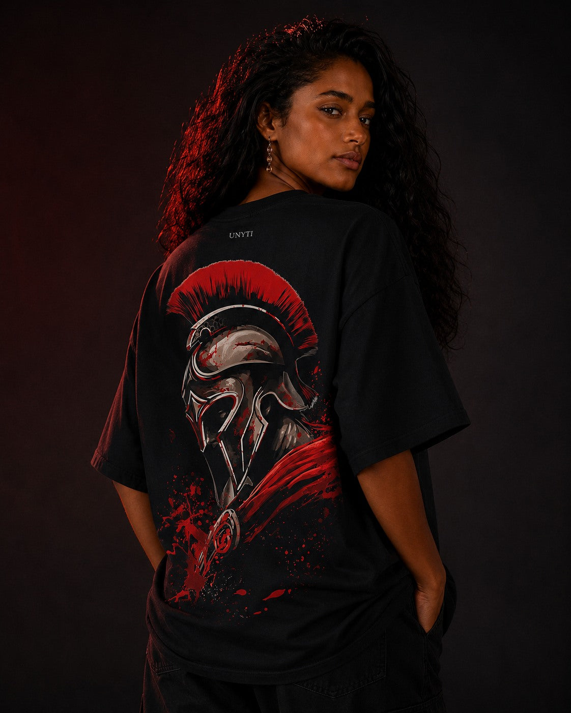 UNYTEEBOARD Spartan Rouge Noir — t-shirt noir