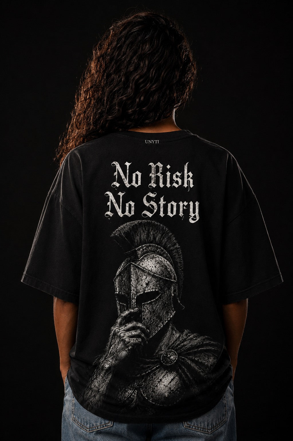 UNYTEEBOARD No Risk No Story Spartiate Noir — t-shirt noir