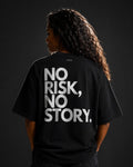 UNYTEEBOARD No Risk No Story Typo Noir — t-shirt noir
