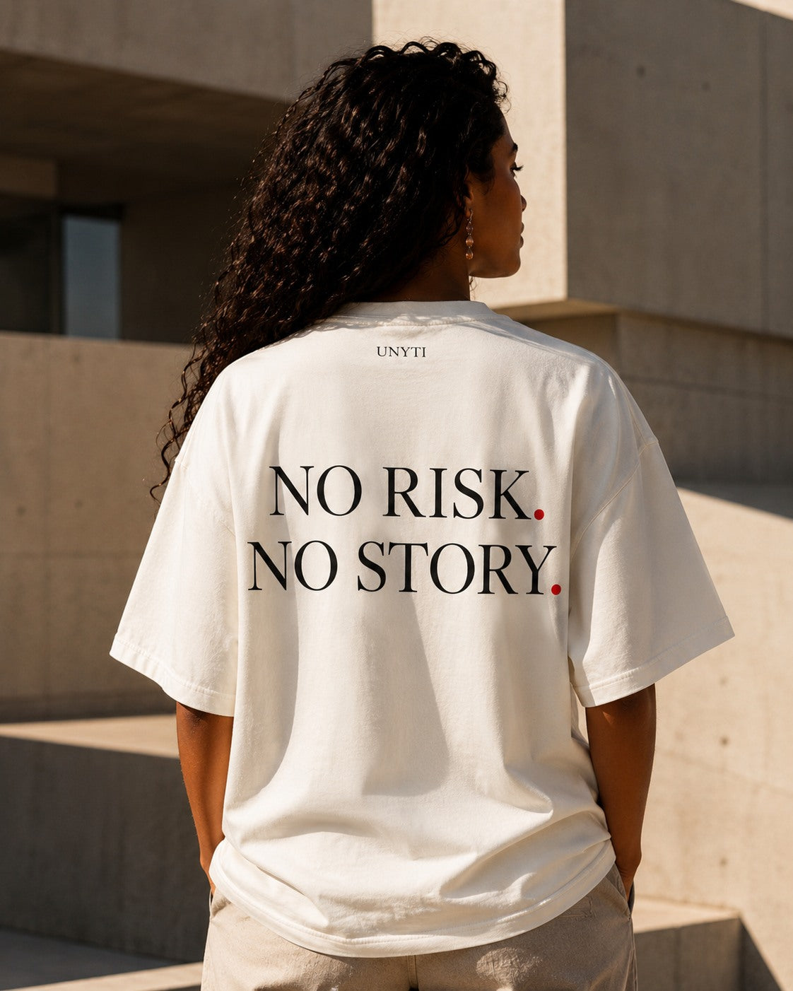 UNYTEEBOARD No Risk No Story Blanc — t-shirt blanc