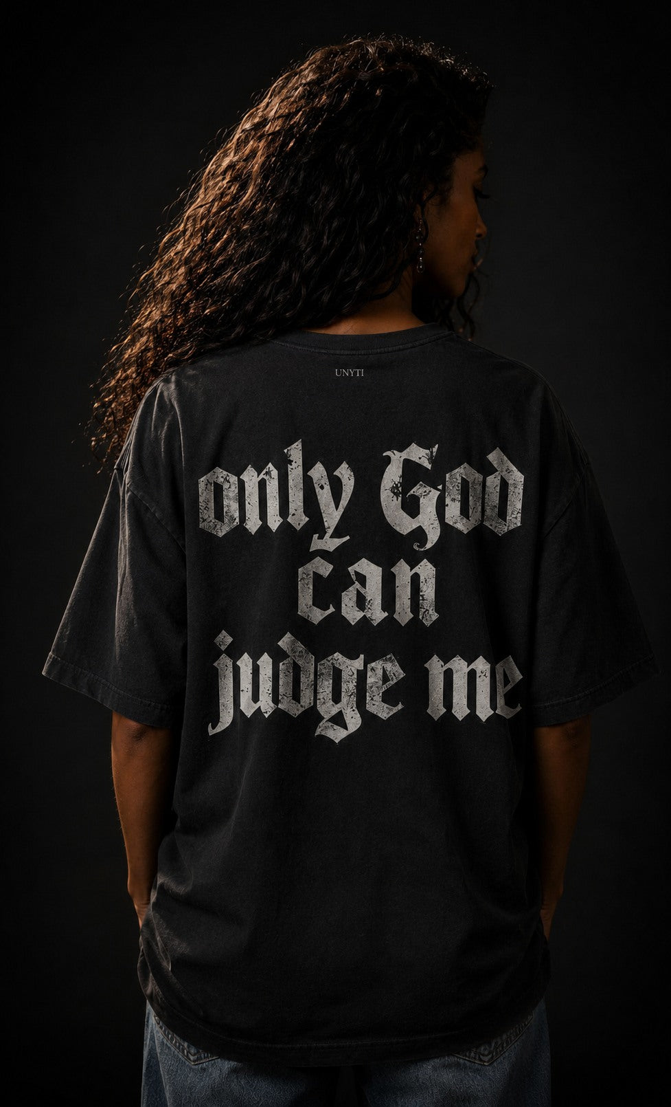 UNYTEEBOARD Only God Can Judge Me Gothic Noir — t-shirt noir