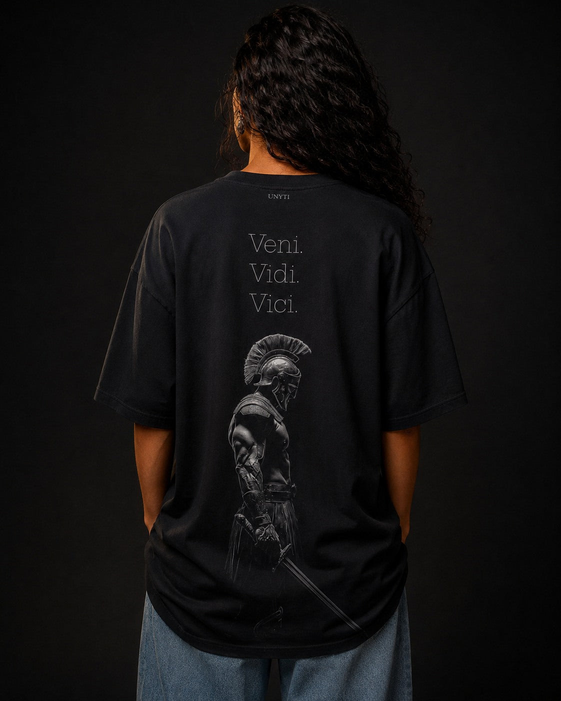 UNYTEEBOARD Veni Vidi Vici Spartiate Noir — t-shirt noir