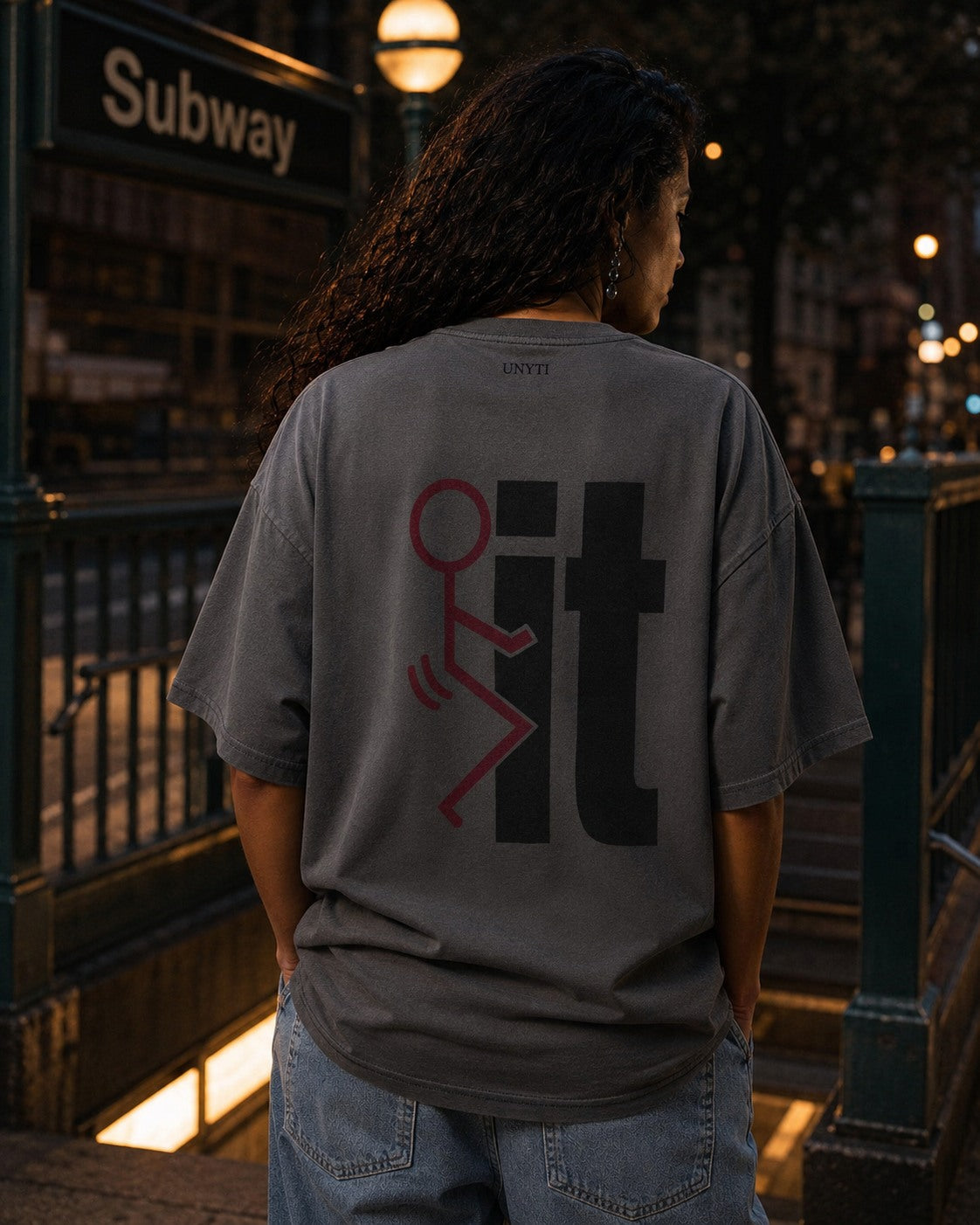 UNYTEEBOARD Faith Cross Gris — t-shirt gris