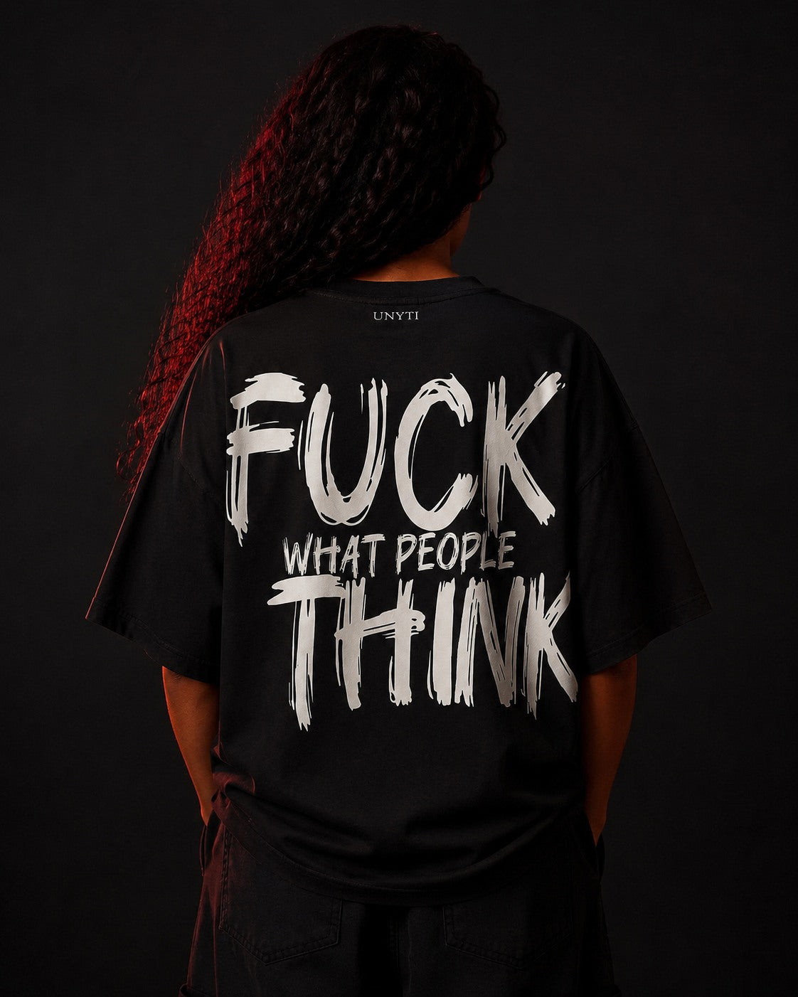 UNYTEEBOARD Fuck What People Think Noir — t-shirt noir