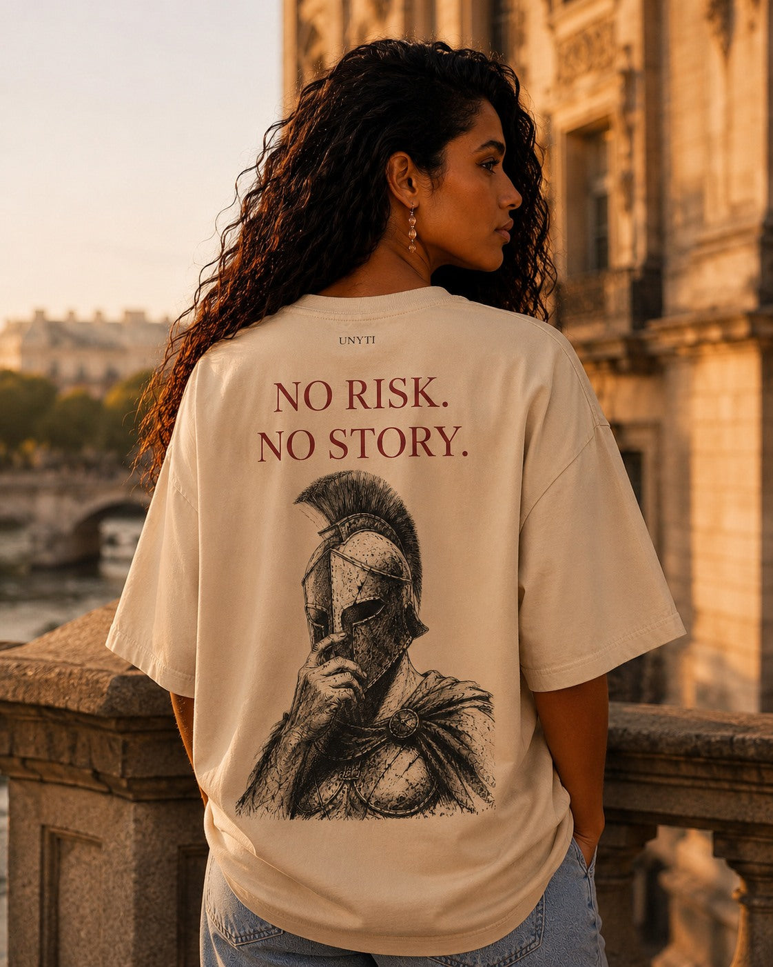 UNYTEEBOARD No Risk No Story Spartiate Beige — t-shirt beige