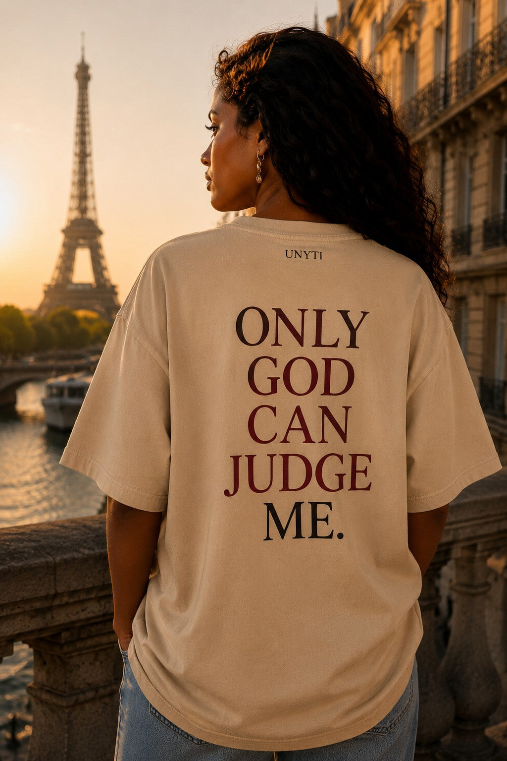 UNYTEEBOARD Only God Can Judge Me Classic Beige — t-shirt beige