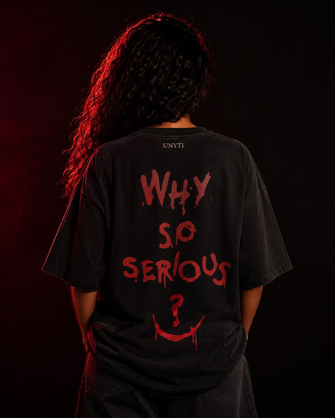 UNYTEEBOARD Why So Serious Rouge Noir — t-shirt noir