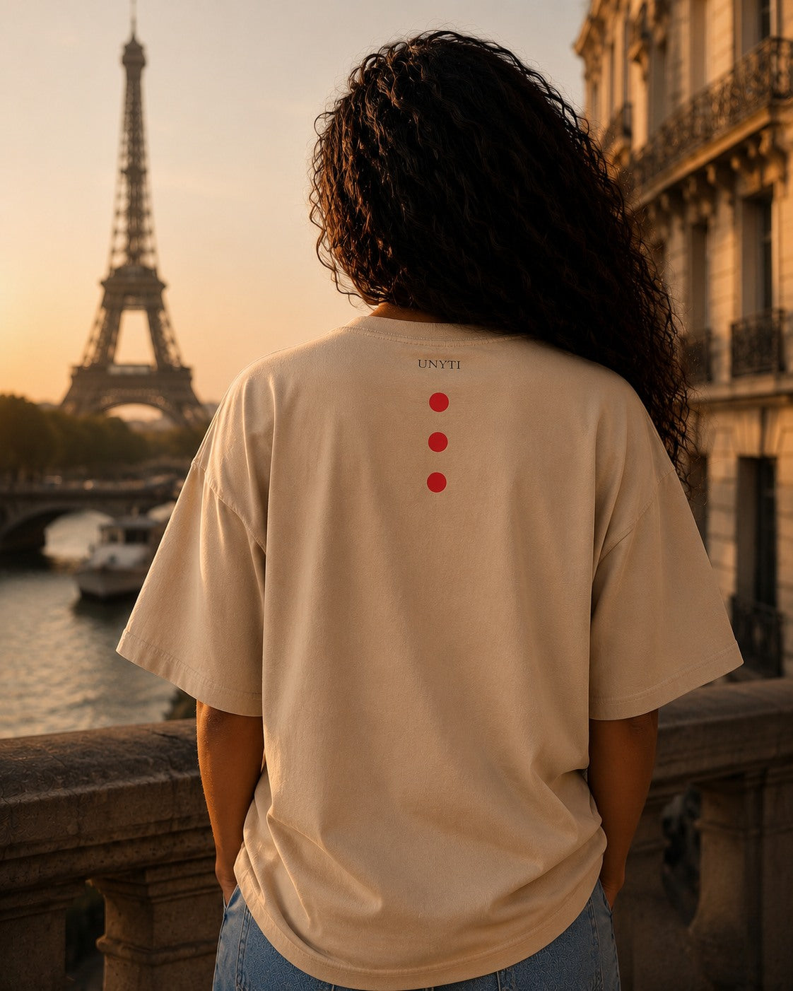 UNYTEEBOARD Three Dots Beige — t-shirt beige