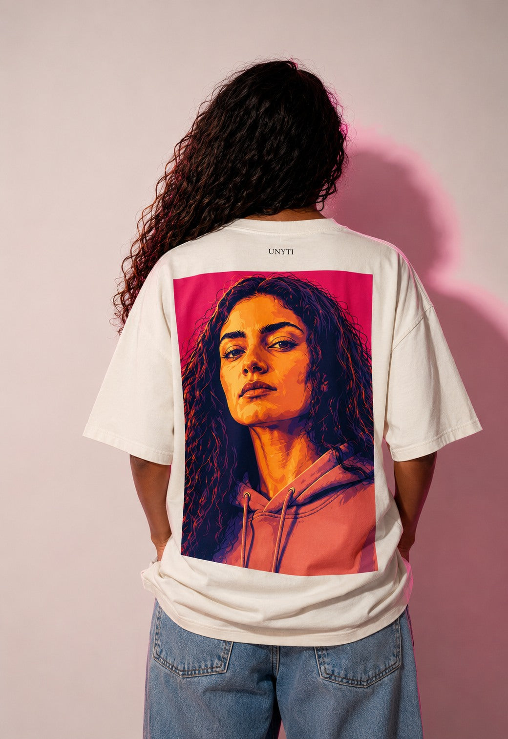 UNYTEEBOARD Portrait Pop — Femme Blanc — t-shirt blanc