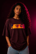 UNYTEEBOARD Portrait Pop — Regard Homme Bordeaux — t-shirt bordeaux