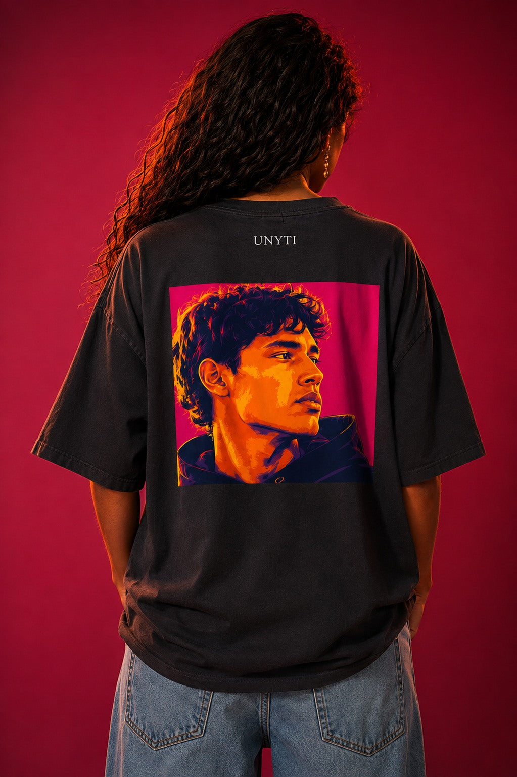 UNYTEEBOARD Portrait Pop — Homme Studio Noir — t-shirt noir