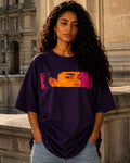 UNYTEEBOARD Portrait Pop — Regard Femme Violet — t-shirt violet