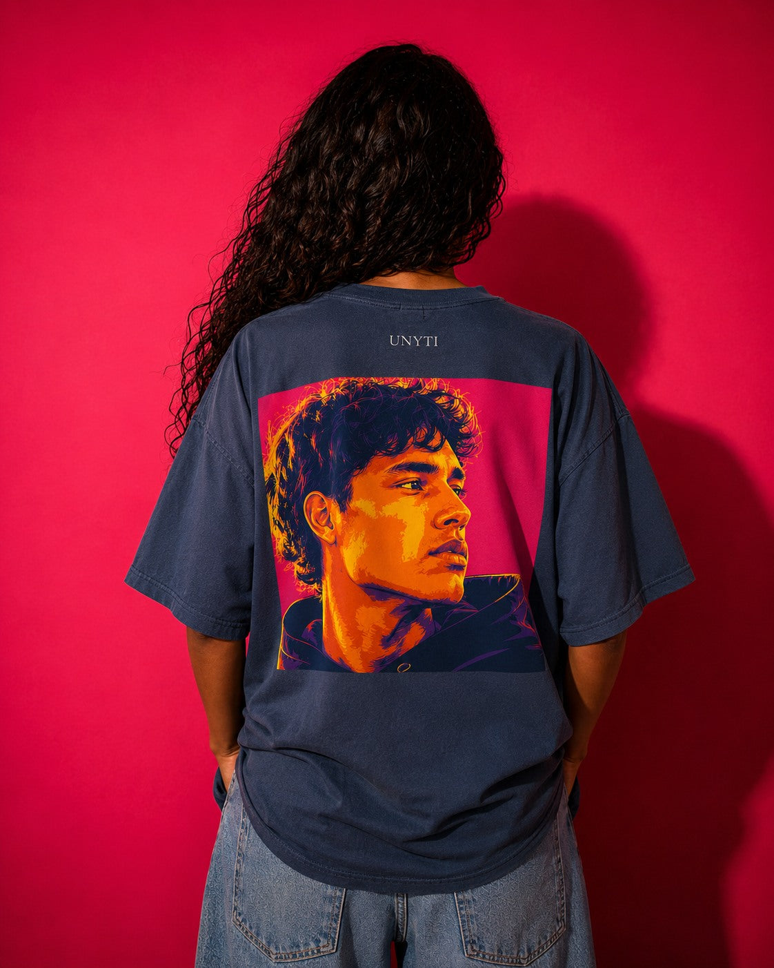 UNYTEEBOARD Portrait Pop — Homme Bleu — t-shirt bleu