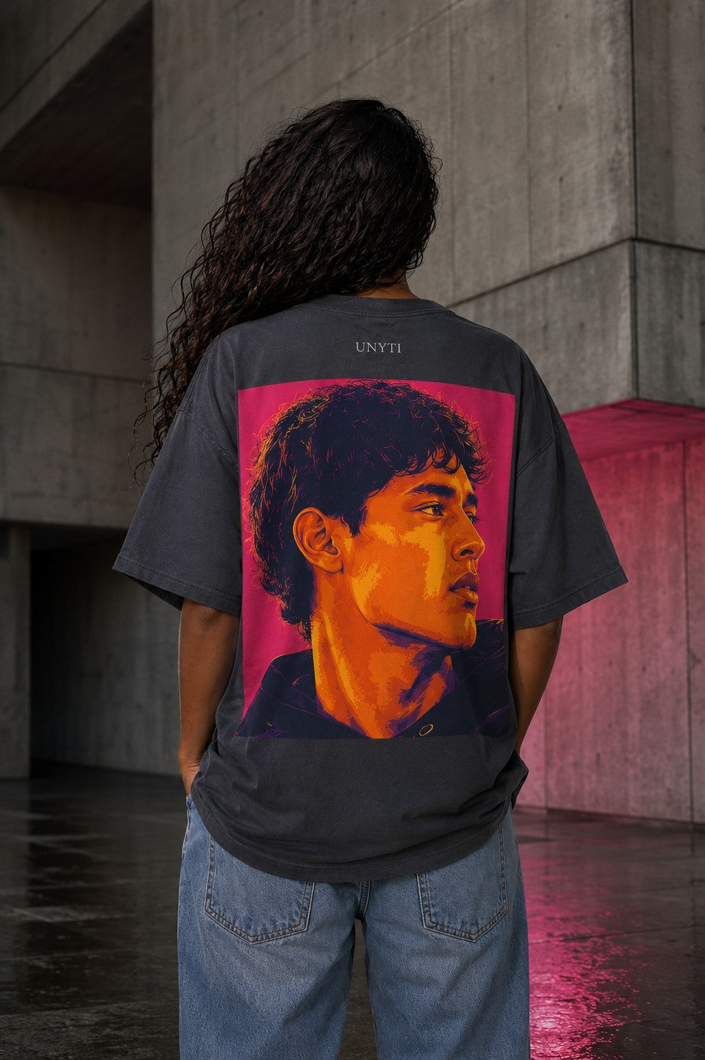 UNYTEEBOARD Portrait Pop — Homme Gris — t-shirt gris