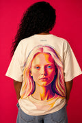 UNYTEEBOARD Portrait Pop — Femme Blonde Blanc — t-shirt blanc